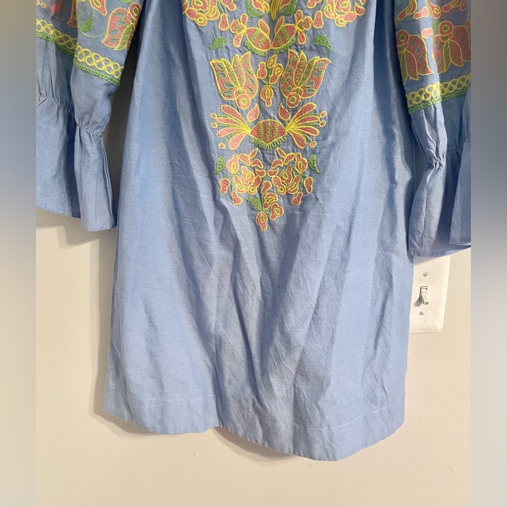 Ivy Jane off shoulder embroidered chambray dress Size X- Small- EUC - Picture 4 of 10